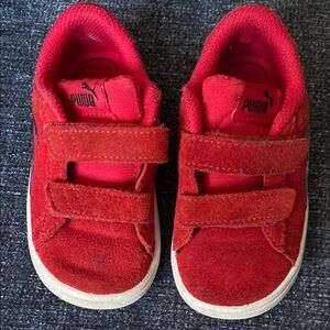 Puma Kids Red Velcro Sneakers